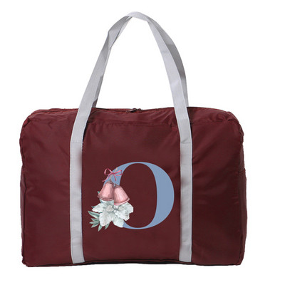 Sklopiva putna torba Ženska putna torba za prtljagu velikog kapaciteta, plava ispis slova, prijenosna torba za noćenje za žene i muškarce