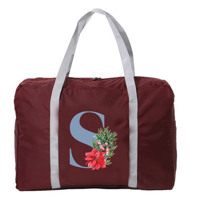 Sklopiva putna torba Ženska putna torba za prtljagu velikog kapaciteta, plava ispis slova, prijenosna torba za noćenje za žene i muškarce