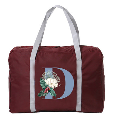 Sklopiva putna torba Ženska putna torba za prtljagu velikog kapaciteta, plava ispis slova, prijenosna torba za noćenje za žene i muškarce