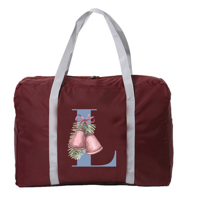 Sklopiva putna torba Ženska putna torba za prtljagu velikog kapaciteta, plava ispis slova, prijenosna torba za noćenje za žene i muškarce