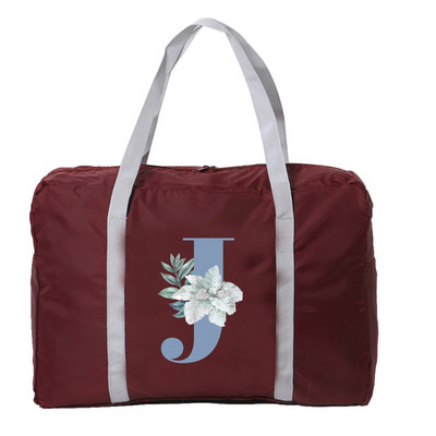 Sklopiva putna torba Ženska putna torba za prtljagu velikog kapaciteta, plava ispis slova, prijenosna torba za noćenje za žene i muškarce