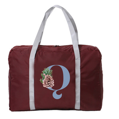 Sklopiva putna torba Ženska putna torba za prtljagu velikog kapaciteta, plava ispis slova, prijenosna torba za noćenje za žene i muškarce