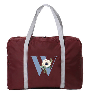 Sklopiva putna torba Ženska putna torba za prtljagu velikog kapaciteta, plava ispis slova, prijenosna torba za noćenje za žene i muškarce