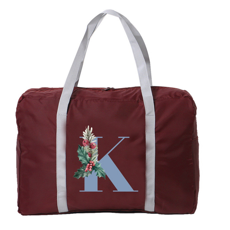 Sklopiva putna torba Ženska putna torba za prtljagu velikog kapaciteta, plava ispis slova, prijenosna torba za noćenje za žene i muškarce