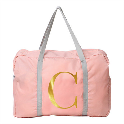 Moterų kelionių organizatoriaus krepšys Lauke sulankstomas bagažo krepšys Didelės talpos laikymo priedai Krepšys Laiškų spausdinimas Rankinė su užtrauktuku