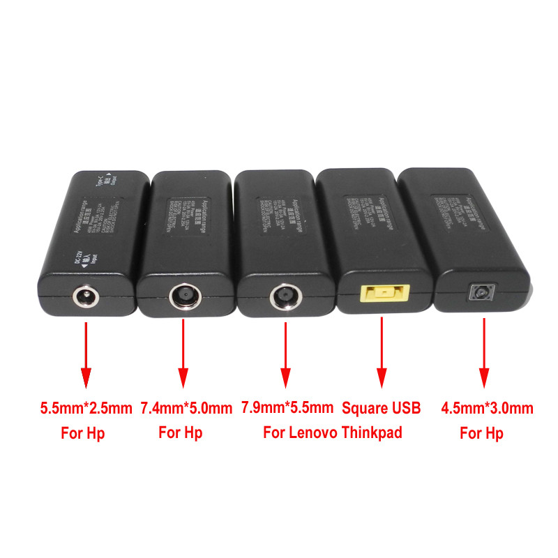 Slim Tip Adapter Converter Laptop Connector za Lenovo Hp Asus 7.4*5.0 7.9*5.5 4.0*1.7mm Ženski na USB tip C PD punjač Muški