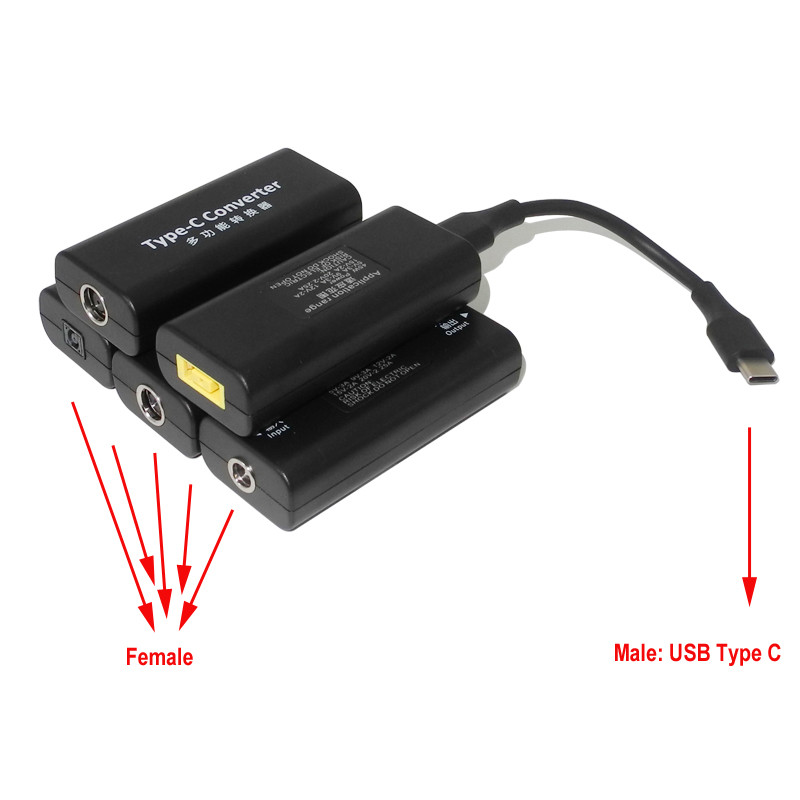 Slim Tip Adapter Converter Laptop Connector za Lenovo Hp Asus 7.4*5.0 7.9*5.5 4.0*1.7mm Ženski na USB tip C PD punjač Muški