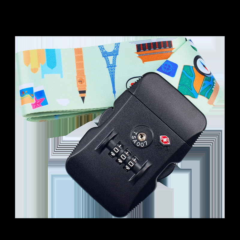 PP remen za prtljagu Kombinirani remen za prtljagu s 3 znamenke s TSA bravom Osnove putovanja Remeni za putnu prtljagu Remeni za kovčeg Podesivi