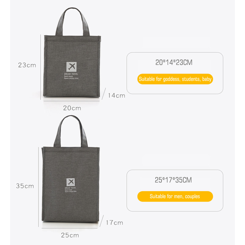 QIAQU hordozható ebédlőtáska új hőszigetelt ebédlődoboz hordtáska hűtőtáska Bento tasak Iskolai élelmiszertároló táskák Utazási kiegészítők