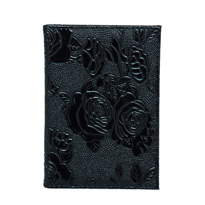 Trimatis bijūnų gėlių paso laikiklis PU paso dangtelis Natūralios odos paso krepšio bilietų laikiklio kelionių priedai