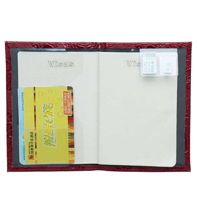 Trimatis bijūnų gėlių paso laikiklis PU paso dangtelis Natūralios odos paso krepšio bilietų laikiklio kelionių priedai