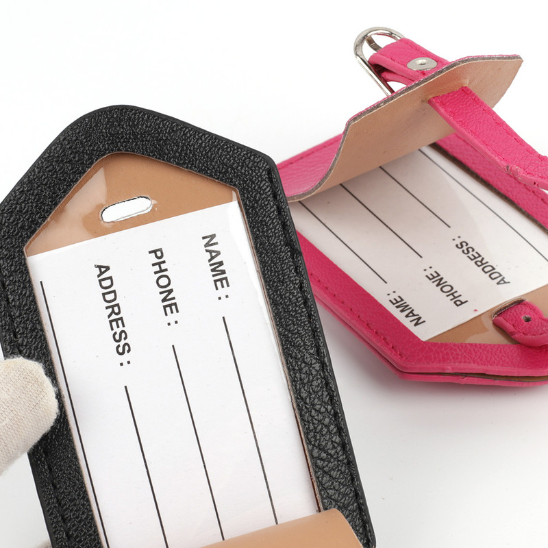 PU kožna oznaka za prtljagu Putni kovčeg Ime Adresa ID Naljepnica za prtljagu Držač adrese Prijenosne oznake za ukrcaj Dodaci za putovanja