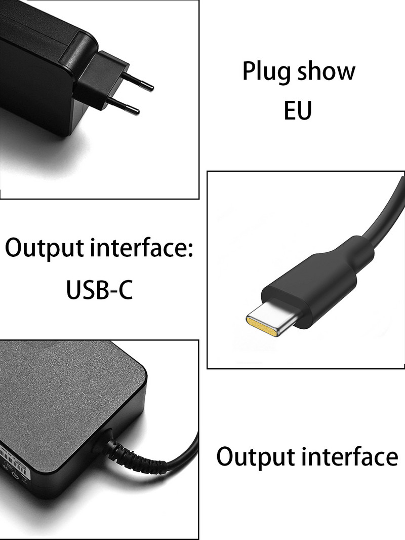 20 V 3,25 A 65 W USB Type-C kintamosios srovės nešiojamojo kompiuterio maitinimo adapterio įkroviklis, skirtas Lenovo Thinkpad X1 Carbon Yoga X270 X280 T580 P51 P52s E480 E470 S2