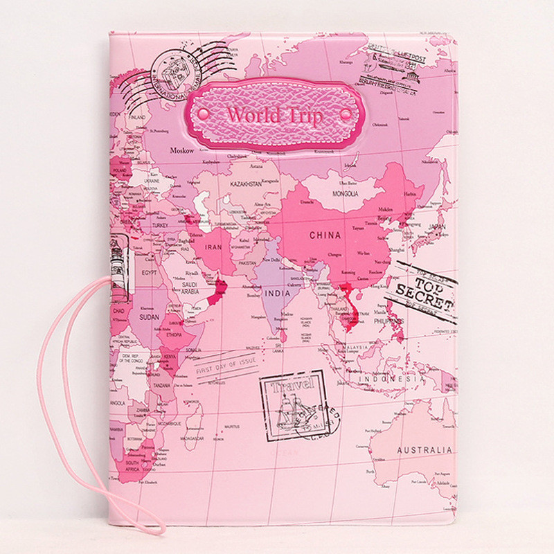 Putna 3D navlaka za putovnicu za djevojku, studenticu, crtanu futrolu za putovnicu, poslovnu kartu, držač kartice, ženska organizacija, svjetsko putovanje