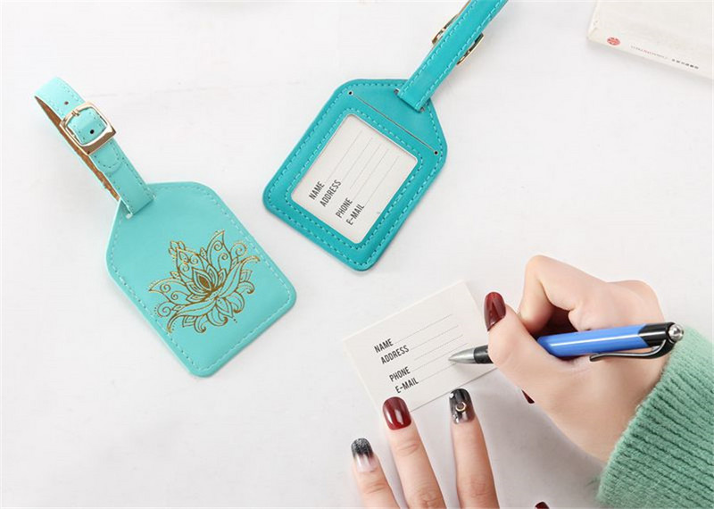 Tiskanje cvijeta Kožni kovčeg Oznaka za prtljagu Oznaka Torba Privjesak Ručna torbica Dodaci za putovanja Ime ID Adresa Oznake LT11A
