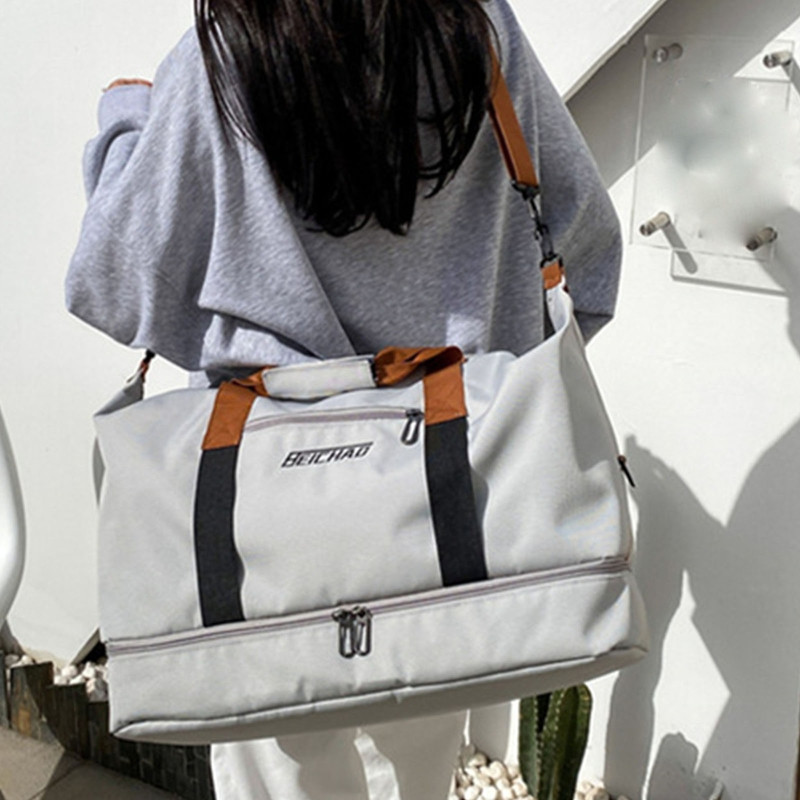 Vīriešu un sieviešu ceļojumu soma ar apavu nodalījumu Sporta rokassoma sporta zālei liela ietilpība nedēļas nogales plecu soma