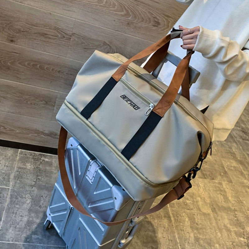 Vīriešu un sieviešu ceļojumu soma ar apavu nodalījumu Sporta rokassoma sporta zālei liela ietilpība nedēļas nogales plecu soma