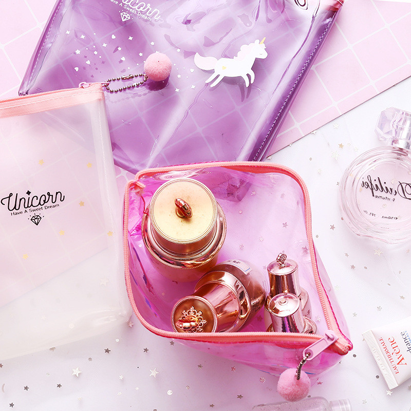 Skaidrus kosmetikos krepšys, nešiojamas mažas, šviežias animacinis skalbimo krepšys mielas permatomas kelioninis laikymo kosmetikos krepšys Kelioniniai aksesuarai