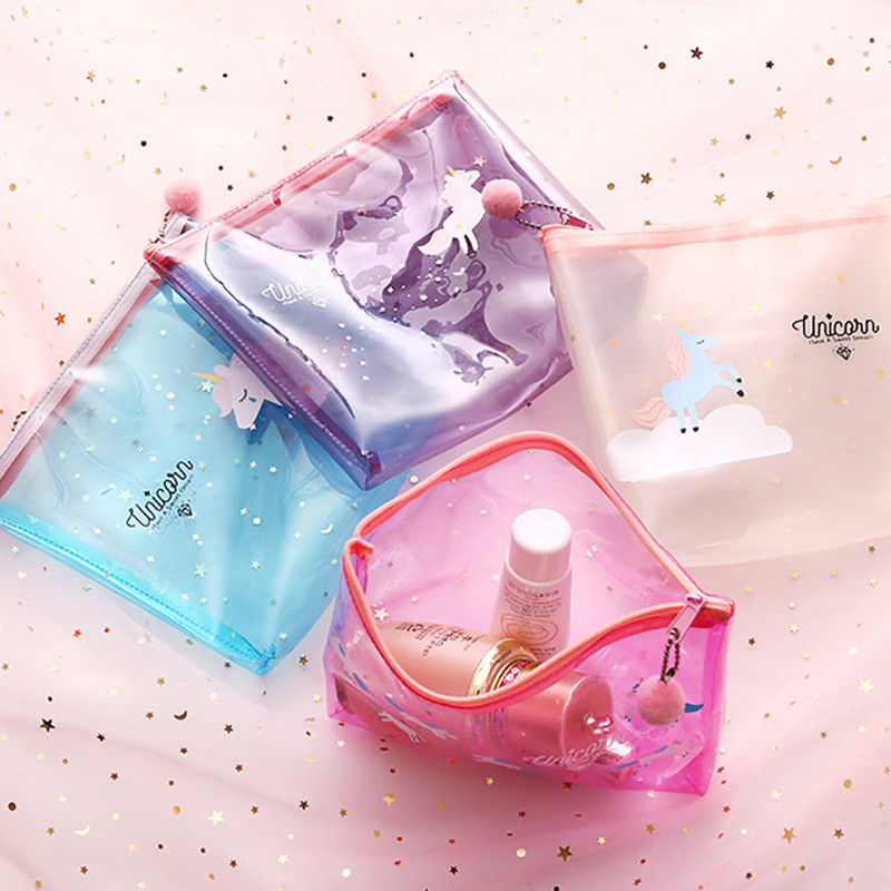 Skaidrus kosmetikos krepšys, nešiojamas mažas, šviežias animacinis skalbimo krepšys mielas permatomas kelioninis laikymo kosmetikos krepšys Kelioniniai aksesuarai