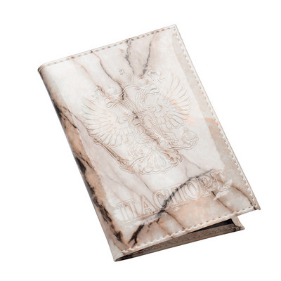 Zoukane Ruski državni grb s utisnutim mramornim kamenim pukotinama Kožna navlaka za putovnicu, torbica, nositelj ulaznice za putovnicu, novčanik za putovnicu ZSPC52