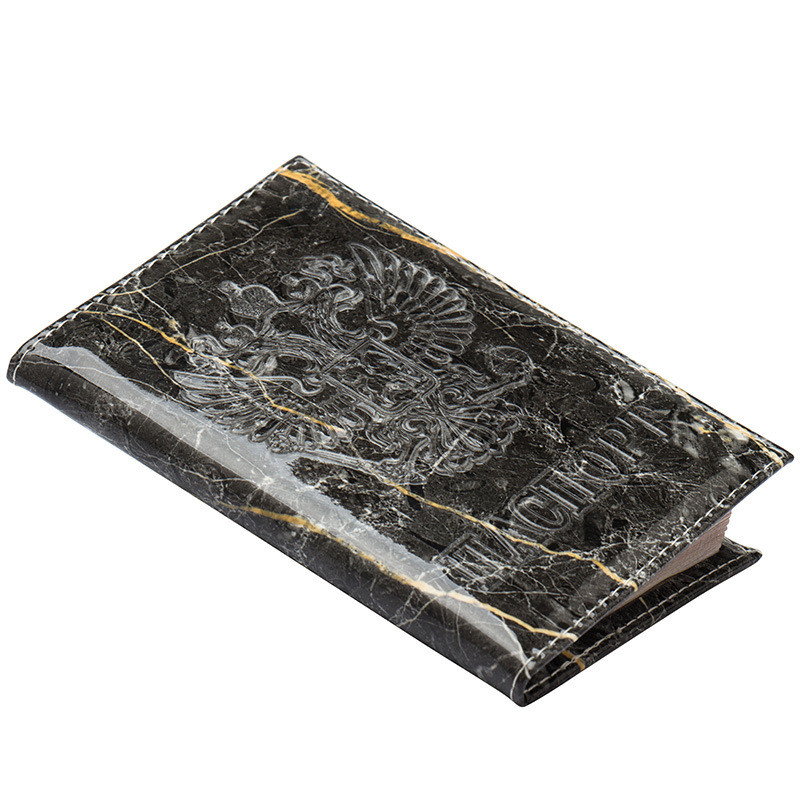 Zoukane Ruski državni grb s utisnutim mramornim kamenim pukotinama Kožna navlaka za putovnicu, torbica, nositelj ulaznice za putovnicu, novčanik za putovnicu ZSPC52