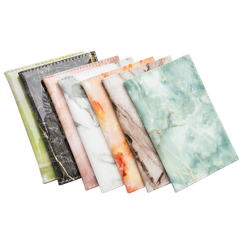 Zoukane Ruski državni grb s utisnutim mramornim kamenim pukotinama Kožna navlaka za putovnicu, torbica, nositelj ulaznice za putovnicu, novčanik za putovnicu ZSPC52