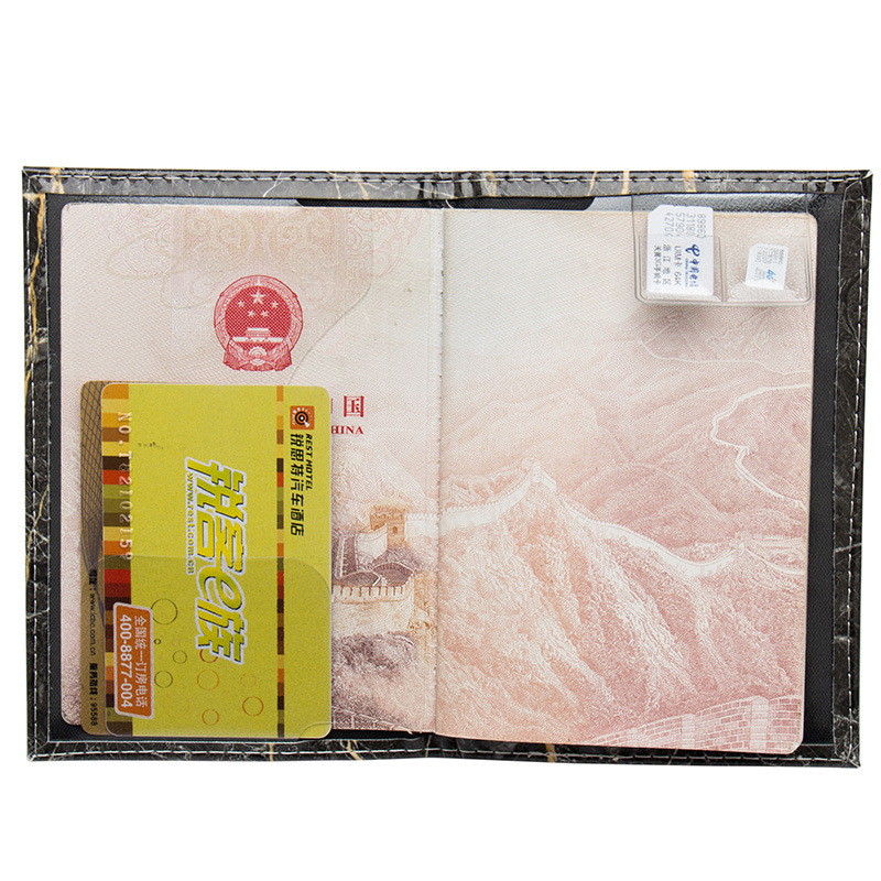 Zoukane Ruski državni grb s utisnutim mramornim kamenim pukotinama Kožna navlaka za putovnicu, torbica, nositelj ulaznice za putovnicu, novčanik za putovnicu ZSPC52