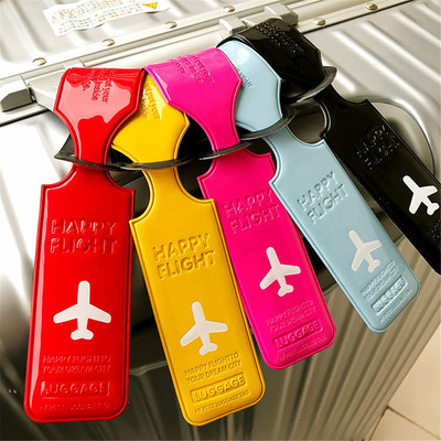 PVC Leather Luggage Tag Creative Baggage Silica Gel Suitcase ID Addres Holder Boarding Tags Portable Label Travel Accessories