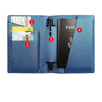 PU кожена корица за паспорт Дамска мъжка чанта за портфейл ID Притежател на кредитна карта Калъф за борден портфейл Аксесоари за пътуване Поставка за паспорт