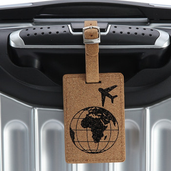 Куфар New Earth в цвят дърво Етикети за багаж от PU кожа Етикети за чанта Висулка Дамска чанта Аксесоари за пътуване Име ID Адрес Етикети