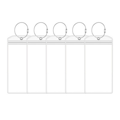 5 vnt pakartotinai uždaromas vandeniui atsparus skaidrus laivo bilietų kortelės rankovės bagažo kruizinių žymų laikiklis užtrauktuko sandarinimo maišelis raktų pakabukas plieninės vielos kabelio kilpa