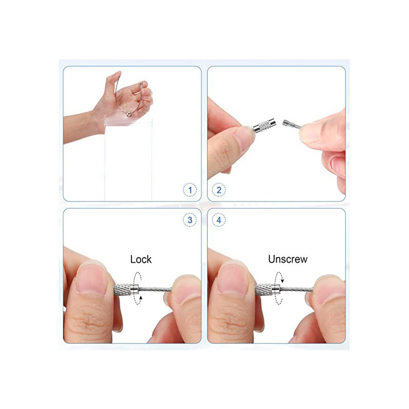 5 vnt pakartotinai uždaromas vandeniui atsparus skaidrus laivo bilietų kortelės rankovės bagažo kruizinių žymų laikiklis užtrauktuko sandarinimo maišelis raktų pakabukas plieninės vielos kabelio kilpa