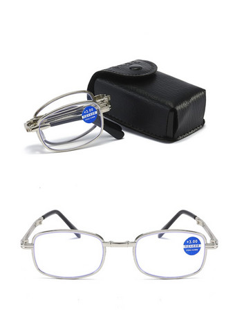 Πτυσσόμενα γυαλιά ανάγνωσης Διόπτρα +1,0 έως +4,0 Γυαλιά Πρεσβυωπίας κατά του μπλε φωτός με φορητή θήκη Ανδρικά γυναικεία γυαλιά TR90