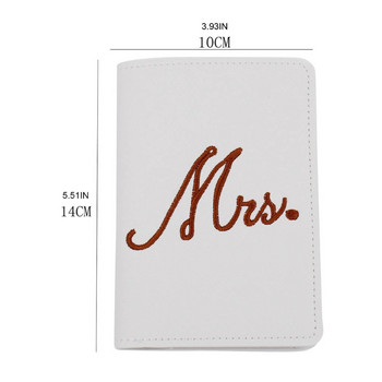 Mr and Mrs PU Leather Bride Groom Passport Covers Holder Card Protector for CASE Organizer