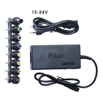 Универсално захранване 96W 12V до 24V Регулируемо LED зарядно устройство Адаптер за лаптоп 8 разглобяеми щекера EU US UK AU Plug Преносим