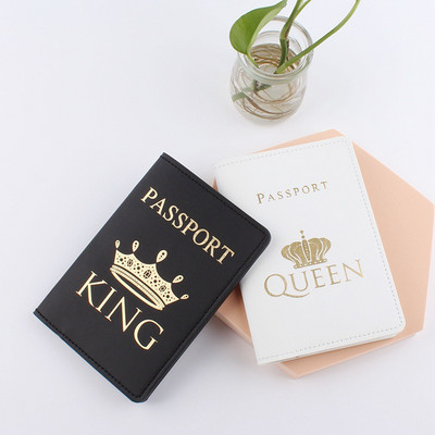 1 tk piiriülene uus must ja valge nahast paarikroonne dokumendikott reisipassi hoidik PU passi raamatu passi kaas