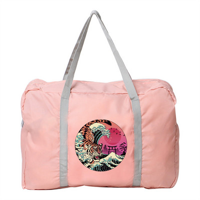 Geantă de călătorie pentru femei, în aer liber, pentru camping, depozitare bagaje, articole de toaletă, accesorii, genți pliabile cu fermoar, geantă de mână cu imprimeu de pisici din Japonia