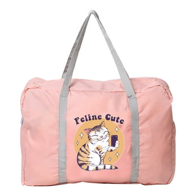 Geantă de călătorie pentru femei, în aer liber, pentru camping, depozitare bagaje, articole de toaletă, accesorii, genți pliabile cu fermoar, geantă de mână cu imprimeu de pisici din Japonia