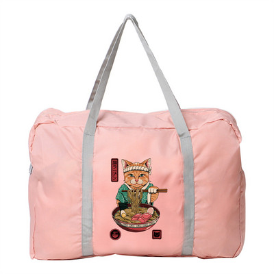 Geantă de călătorie pentru femei, în aer liber, pentru camping, depozitare bagaje, articole de toaletă, accesorii, genți pliabile cu fermoar, geantă de mână cu imprimeu de pisici din Japonia