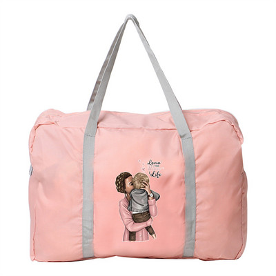 Vodootporna putna torba Prtljaga velikog kapaciteta Torbica za rame Najlonska serija Mom Printing Trend ručne torbe Ležerne sklopive torbice