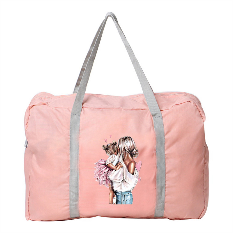 Vodootporna putna torba Prtljaga velikog kapaciteta Torbica za rame Najlonska serija Mom Printing Trend ručne torbe Ležerne sklopive torbice