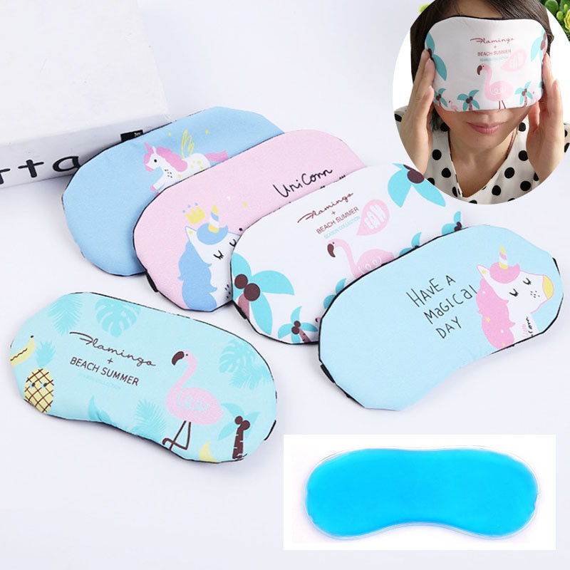 1PC Ajutor pentru ochi pentru somn de călătorie, livrare picătură, accesorii de călătorie, mască pentru ochi cu flamingo drăguț pentru dormit