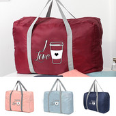 Salokāmas ceļojumu somas Pārnēsājamas Apģērbu Organizators Sieviešu Rokassomas Baltas Krūzes Apdruka Duffle Soma Ceļojumu Aksesuāri bagāžas soma