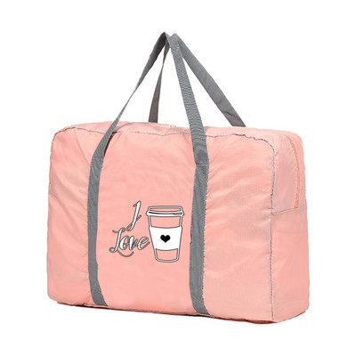 Salokāmas ceļojumu somas Pārnēsājamas Apģērbu Organizators Sieviešu Rokassomas Baltas Krūzes Apdruka Duffle Soma Ceļojumu Aksesuāri bagāžas soma
