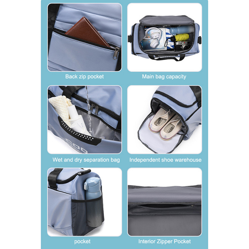 Ženske putne torbe velikog kapaciteta Vodootporne ručne torbe za prtljagu Putne torbice za teretanu Torbe za odlaganje na rame za fitness