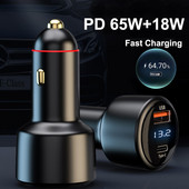 65W USB C PPS automobilinis įkroviklis skirtas Macbook Lenovo Asus nešiojamiesiems kompiuteriams Type C greito įkrovimo adapteris iPhone 13 12 Pro Huawei Samsung S21