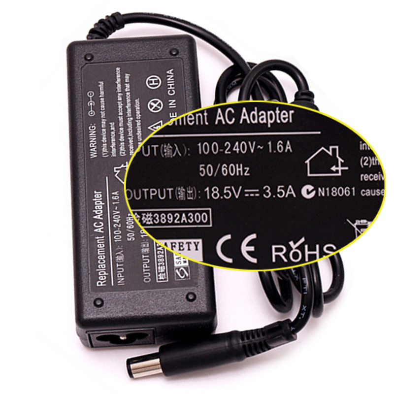 18.5V 3.5A 65W AC adapter za hp prijenosno računalo punjač za HP Compaq 6910P 2230s DV5 DV6 DV7 DV4 G50 G60 N193 CQ43 CQ32 CQ60 CQ61 CQ62