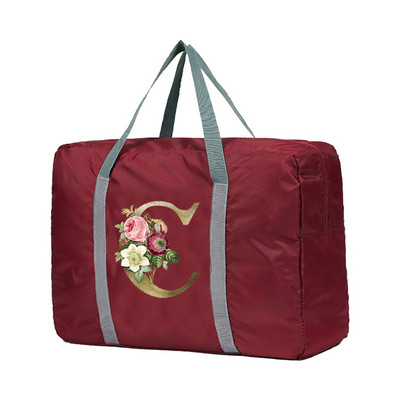 Sklopive putne torbe velikog kapaciteta Golden Flower Letter Series Luggage Tote Duffle Bag Torbe za teretanu Torbe za ramena za žene i muškarce