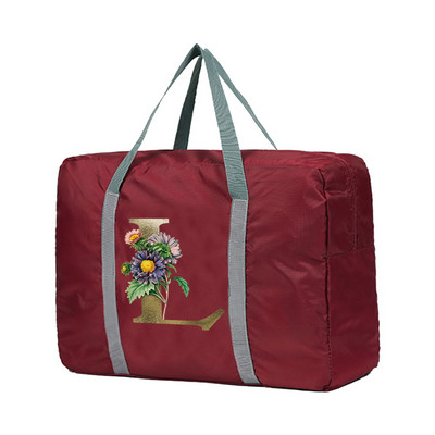 Sklopive putne torbe velikog kapaciteta Golden Flower Letter Series Luggage Tote Duffle Bag Torbe za teretanu Torbe za ramena za žene i muškarce