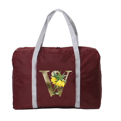 Sklopive putne torbe velikog kapaciteta Golden Flower Letter Series Luggage Tote Duffle Bag Torbe za teretanu Torbe za ramena za žene i muškarce
